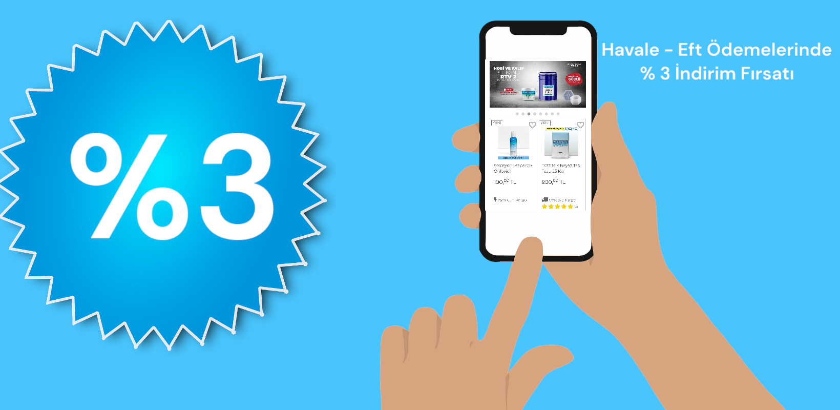 % 3 indirim