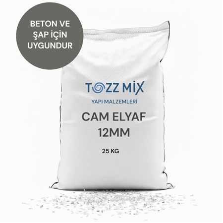 Cam Elyaf , Beton, Şap Elyafı (12 mm)