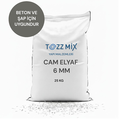 Cam Elyaf , Beton, Şap Elyafı (6 mm)
